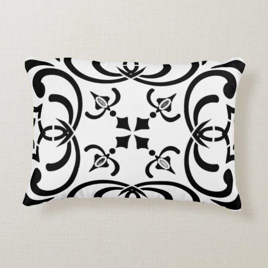 Zwart patroon accent kussen (Achterkant)