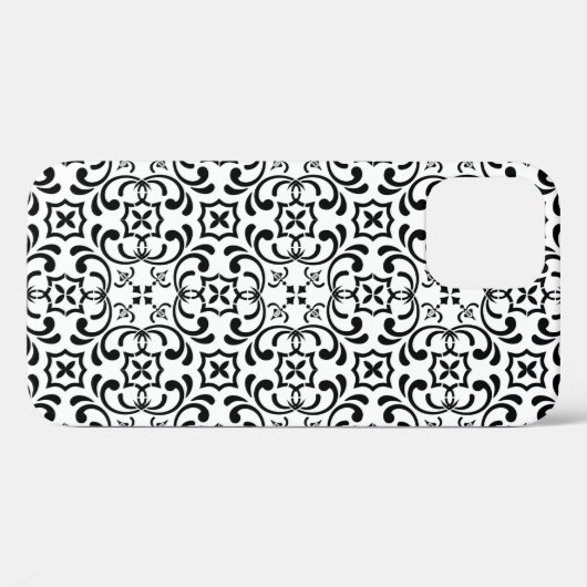 Zwart patroon Case-Mate iPhone case (Achterkant (horizontaal))