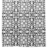 Zwart patroon douchegordijn (Voorkant)