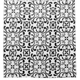 Zwart patroon douchegordijn