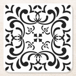 Zwart patroon kartonnen onderzetters