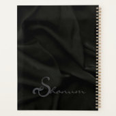 Zwart patroon kookrecept planboek planner (Achterkant)