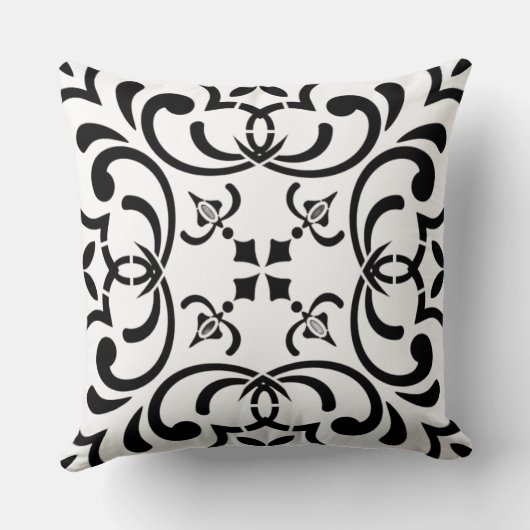 Zwart patroon kussen (Achterkant)