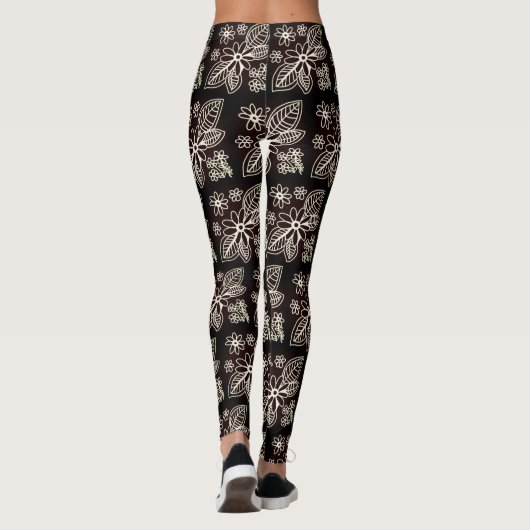 Zwart patroon leggings (Achterkant)