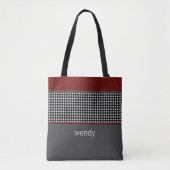 Zwart patroon met Bourgogne Tote Bag (Voorkant)