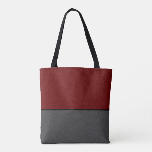 Zwart patroon met Bourgogne Tote Bag (Achterkant)