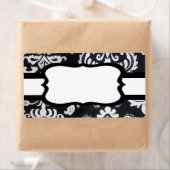 Zwart patroon met wit lintlabel etiket (Insitu)