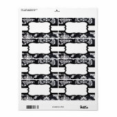 Zwart patroon met wit lintlabel etiket (Full Sheet)
