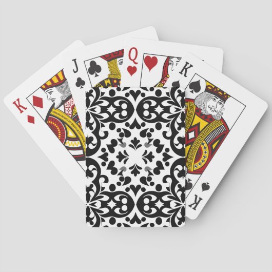 zwart patroon met witte achtergrond pokerkaarten (Achterkant)