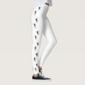 Zwart patroon op wit leggings (Rechts)