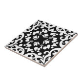 Zwart patroon op witte achtergrond tegeltje (Zijkant)