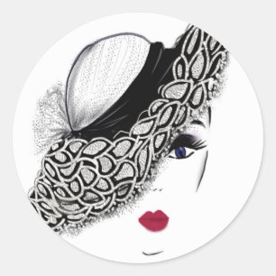 zwart patroon Pet Lady Ronde Sticker