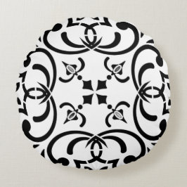 Zwart patroon rond kussen