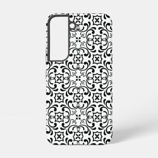 Zwart patroon samsung galaxy hoesje (Achterkant)