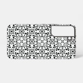 Zwart patroon samsung galaxy hoesje (Achterkant horizontaal)