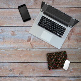 Zwart patroonflorbloem muismat