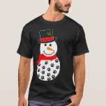 Zwart Paw Print Patroon Snowman Pet Dog Christmas T-shirt<br><div class="desc">Zwart Paw Print Patroon Snowman Pet Dog Kerstvakantie</div>