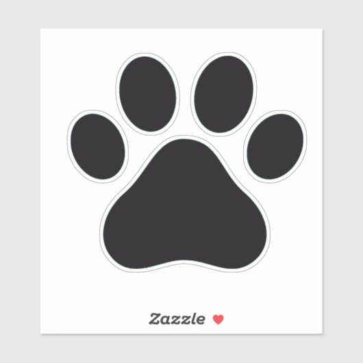 Zwart Paw Print Vinyl Sticker (Vel)