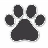 Zwart Paw Print Vinyl Sticker (Voorkant)