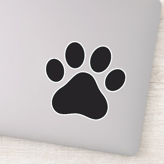 Zwart Paw Print Vinyl Sticker (Detail)