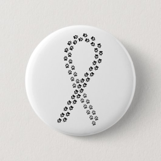 Zwart Pawprint lint Ronde Button 5,7 Cm (Voorkant)
