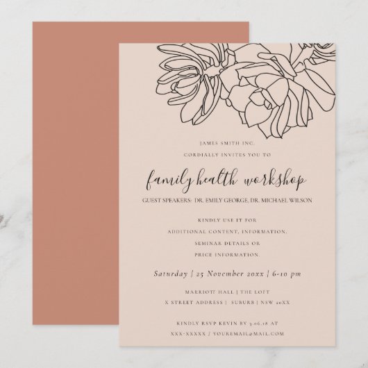 ZWART PEACH VERSCHERT CACTI SUCCULTUUR WORKSHOP GE KAART (Voorkant / Achterkant)