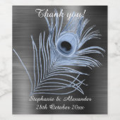 ZWART PEACOCK  WINE ETIKET (Enkel label)