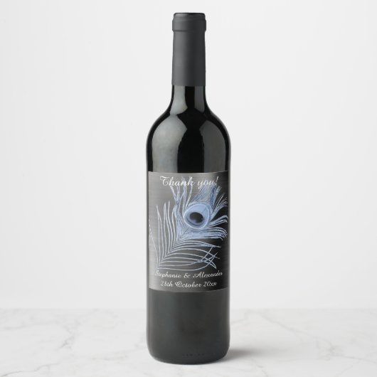 ZWART PEACOCK  WINE ETIKET (Voorkant)