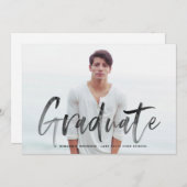 Zwart penseel belettering foto Afstuderen Kaart (Voorkant / Achterkant)