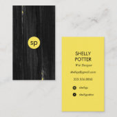 Zwart penseelgele visitekaartje (Voorkant / Achterkant)