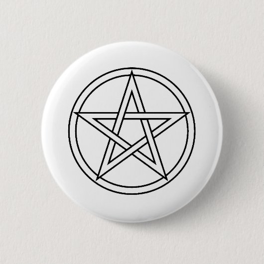 Zwart pentakel ronde button 5,7 cm (Voorkant)