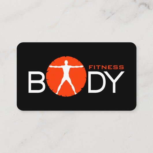 Zwart Personal Trainer Body Madness Verticaal Visitekaartje (Achterkant)