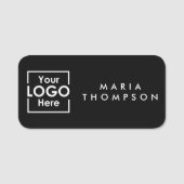 Zwart Personalised Business Logo Medewerker Person Naamplaatje (Voorkant)
