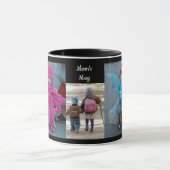 Zwart personaliseer 3 FOTO-TEMPLATE cadeaukoffie Mok (Midden)