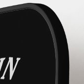 Zwart personaliseer Pickleball-naam, Logo en tekst Pickleball Paddle (Links Detail)