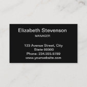 Zwart, persoonlijk, kaart, logo, minimalistisch, b visitekaartje (Achterkant)