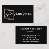 Zwart, persoonlijk, kaart, logo, minimalistisch, b visitekaartje (Voorkant / Achterkant)