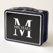 Zwart persoonlijk monogram en naam (Voorkant)