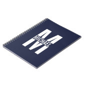 Zwart persoonlijk monogram en naam notitieboek (Linkerzijde)