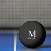 Zwart persoonlijk monogram en naam pingpongbal (Net)