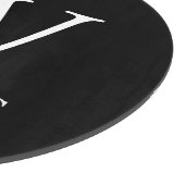 Zwart persoonlijk monogram en naam snijplank (Hoek)