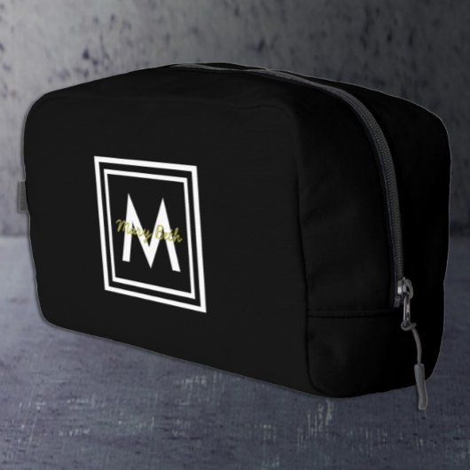 Zwart Persoonlijk Monogram Toilettasje