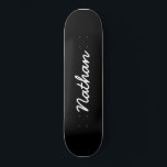 Zwart  persoonlijk skateboard<br><div class="desc">Zwart  skateboard. Een elegant,  zwart,  trendy skateboard. Pas je eigen naam aan. Maak een leuk cadeau voor jezelf of een verjaardagscadeau voor iemand van wie je houdt.</div>