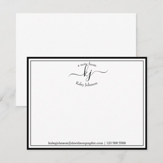 Zwart, persoonlijk | Van het bureau van de Kaart v (Voorkant / Achterkant)