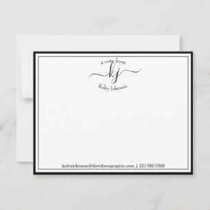 Zwart persoonlijk   Van het bureau van de kaartje Bedankkaart