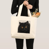 Zwart Perzisch gezicht Grote Tote Bag (Voorkant (product))