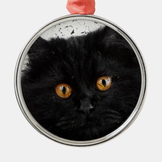 Zwart Perzisch gezicht Metalen Ornament (Voorkant)