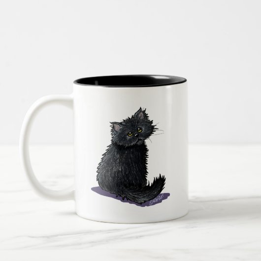 Zwart Perzisch Kat Twee-Tone Koffie Mok (Links)