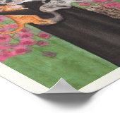 Zwart Perzisch Kat Waterverf Aqua Vaas Poster (Hoek)