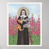 Zwart Perzisch Kat Waterverf Aqua Vaas Poster (Voorkant)